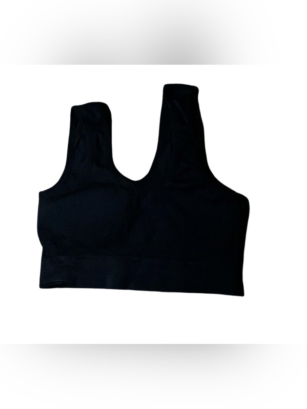 Black Seamless Stretch Crop Tank Top Sports Bra Size Small